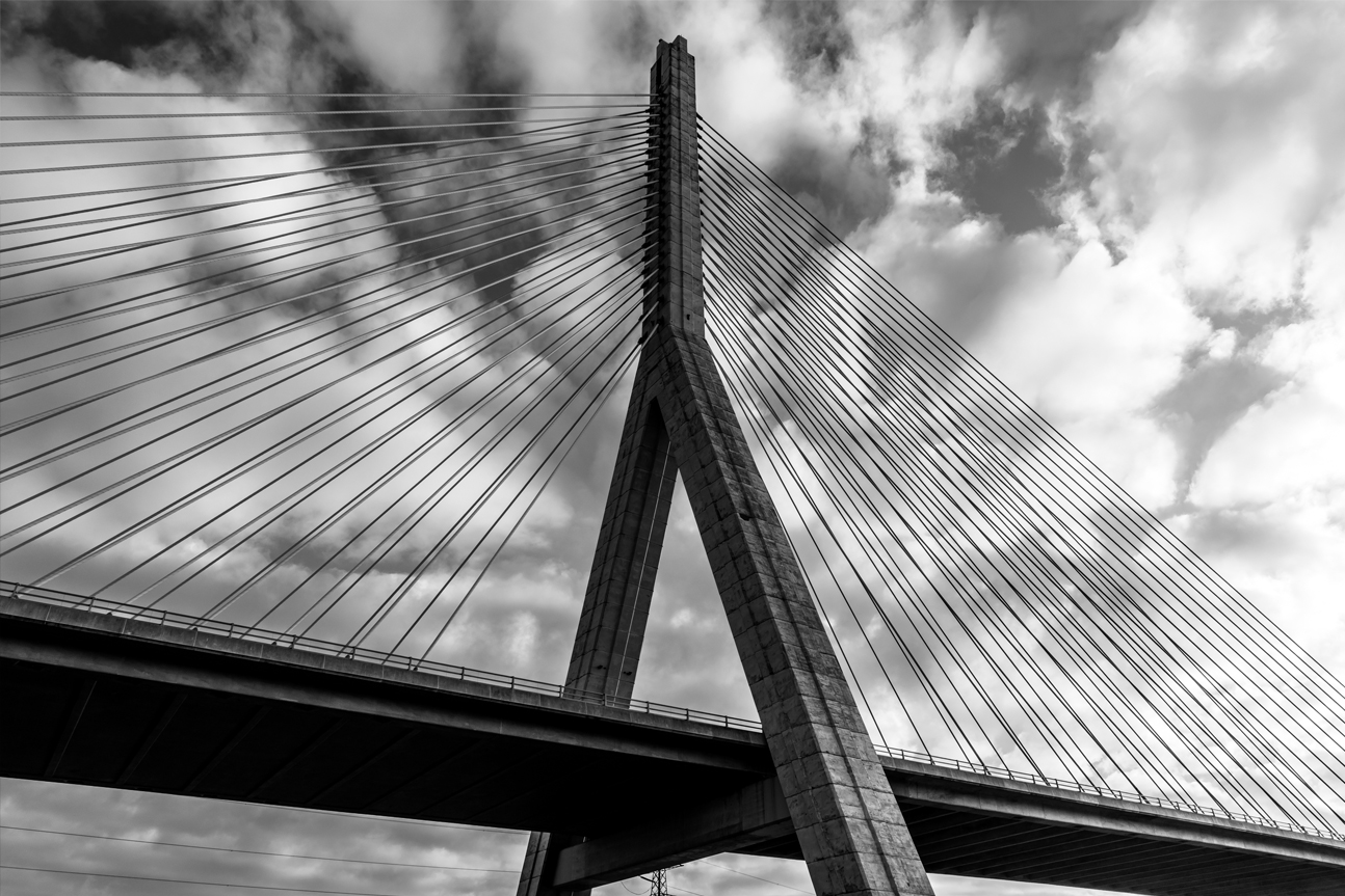 A coastal highway bridge