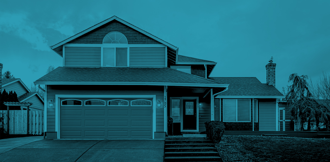 A two-story family home with a front porch