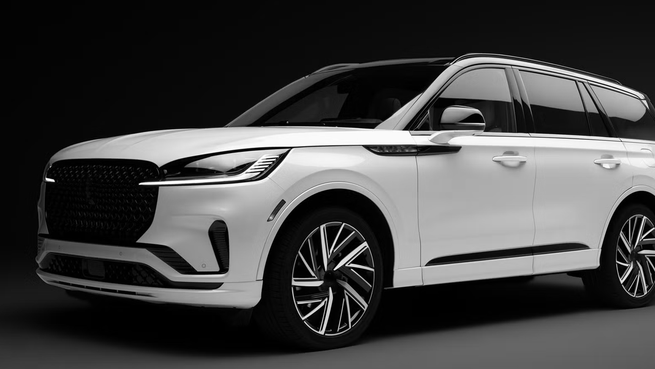 A white mid-size SUV
