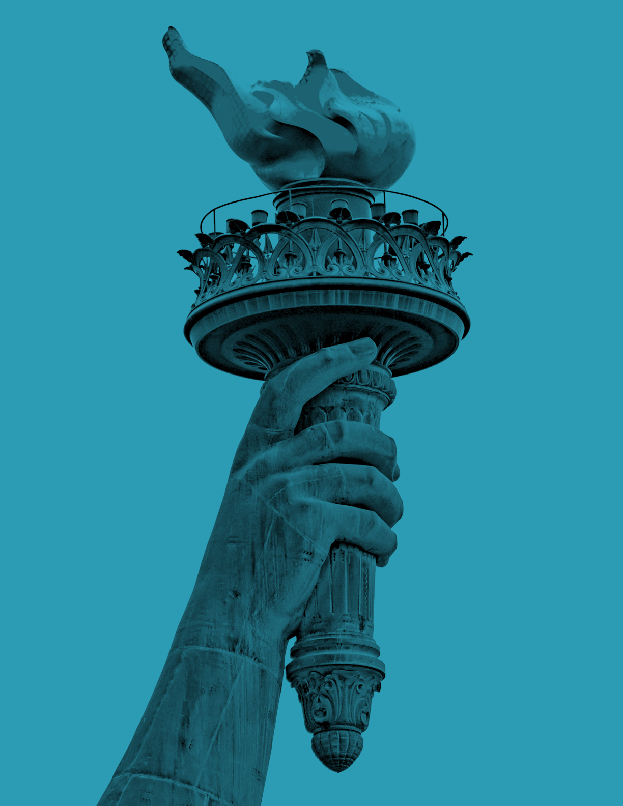 The torch of the Statue of Liberty